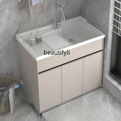 

Balcony Washing Machine Cabinet Floor Laundry Tub Laundry Table Assembled Cabinet Bathroom Small Bathroom Cabinet