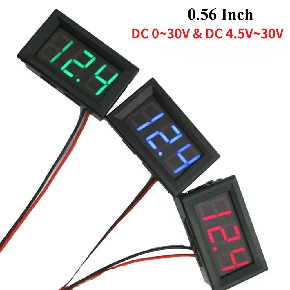 1PCS DC4.5V ~30V 0.56 Inch Mini LED Display Panel Voltage Meter Voltmeter Home Use Voltage 3 Three Digital 0.56″ DC 0 ~30V