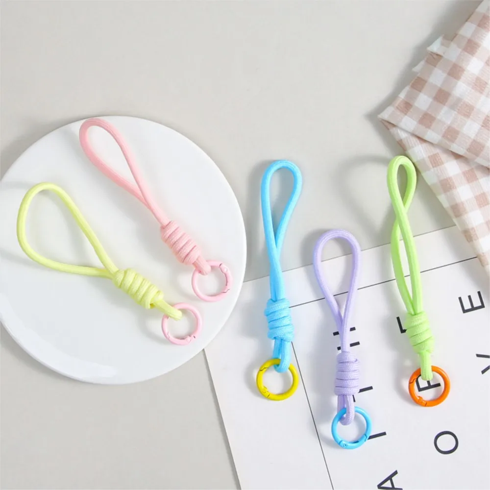 10 قطعة سويتي اللون الإبداعية المنسوجة المفاتيح للهاتف المحمول الحبل مكافحة خسر عقدة حبل حزام سيارة خاتم مفتاح اكسسوارات