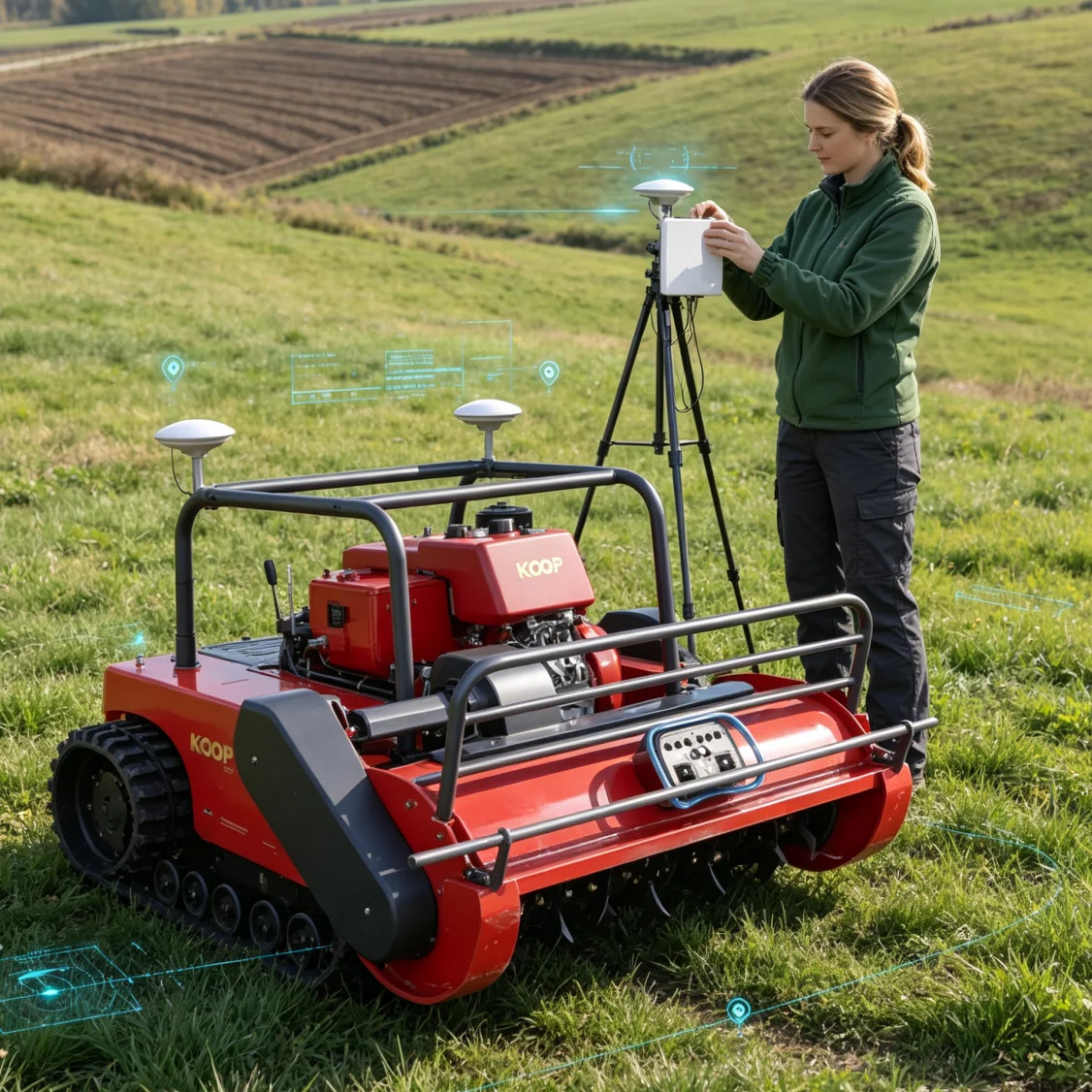 Customized Remote Control Flail Mower GPS nature reserve peripheral isolation zones, clears weeds and shrubs