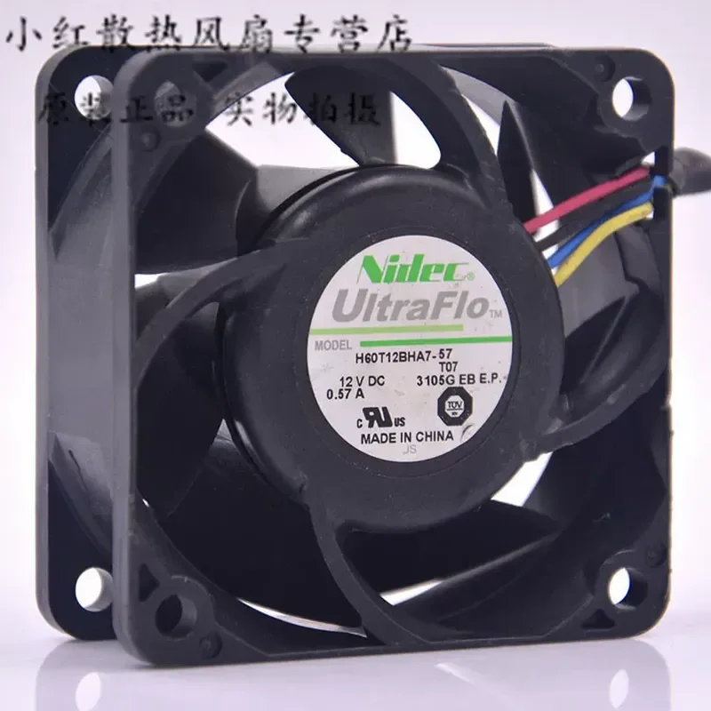 Original NIDEC H60T12BHA7-57 6CM 6025 12V 0.57A Cooling Fan for High Airflow Applications
