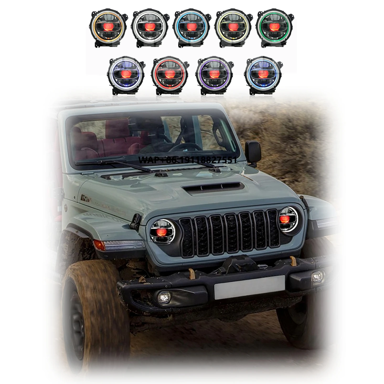 

LUFENG 12V New Car Headlights Hellcat with Turn Signal Light for Wrangler JL Gladiator JT 2018+