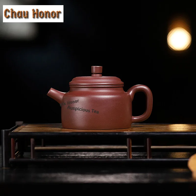 290ml High-end Yixing Purple Clay Teapots Handmade Dezhong Pot Raw Ore Mud Tea Maker Kettle With Strainer Zisha Tea Set Cha