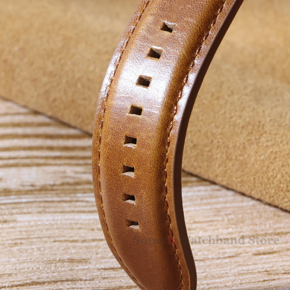 빈티지 가죽 시계 밴드 18mm 20mm 22mm 24mm 26mm 비즈니스 스트랩 퀵 릴리스 팔찌 블랙 브라운 손목 밴드 시계 액세서리