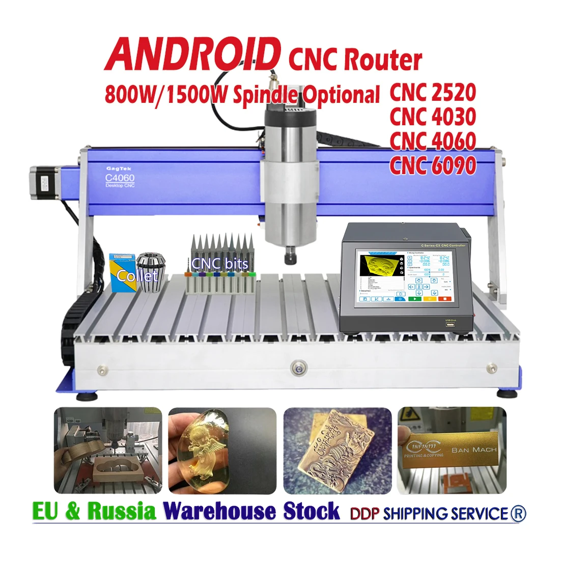 Android System CNC Wood Router Engraver Offline Control Aluminum Copper Engraving Metal Milling Carving Machine Wifi Support