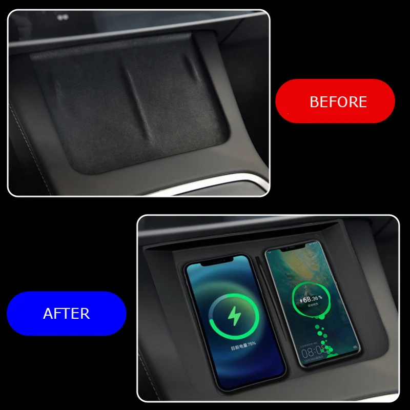 For Tesla MODEL 3/Y 2021-2024 Wireless car charger fast charging board anti slip phone holder durable interior accessories