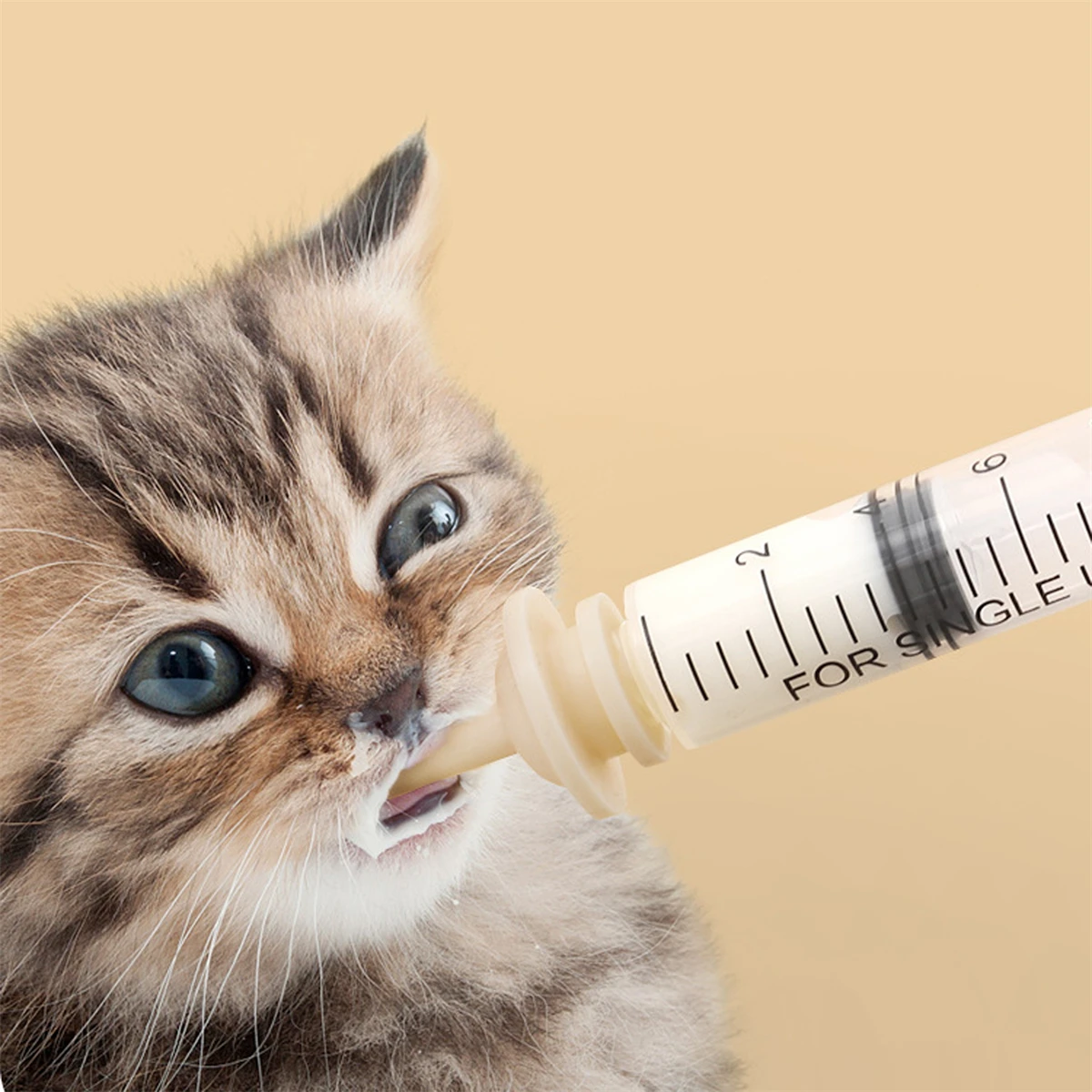 Pet Feeding Kitten Silicone Nipple Needle Feeder Newborn Puppy Dog Medicine Milk Water Feeding Syringe Set 1/3/5/10/30/50ml 1Pc