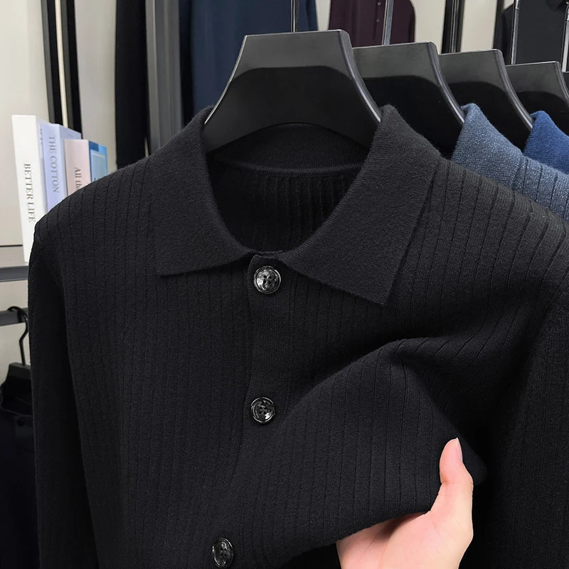 2025 الخريف والشتاء العلامة التجارية الخفيفة الفاخرة الراقية موضة الاتجاه سترة الرجال عادية بسيطة الأصلي التلبيب سترة #5