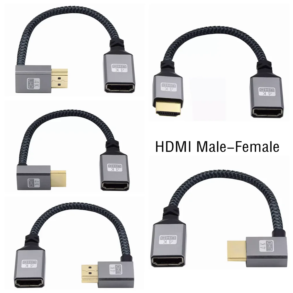 4K 60Hz HDMI-Compatible Male To Female Extension Cable Micro/Mini HDMI-Compatible adapter Extender Wire Cord left/right/up/down