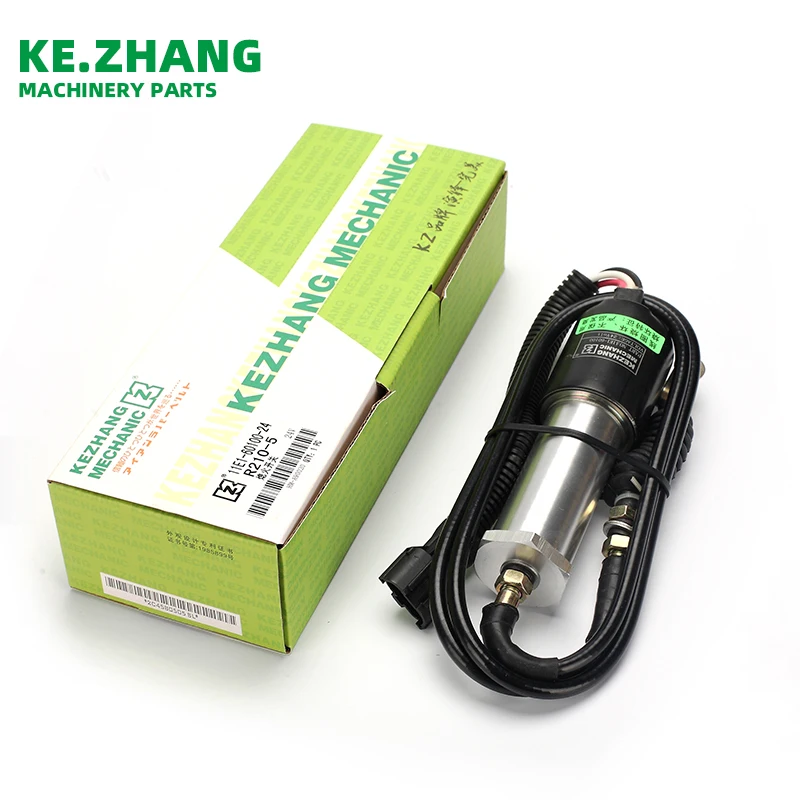 Kezhang Mechanic Excavator Spare Parts R215-9 R210-7 Engine Stop Solenoid Valve 11N6-6609 24V For Construction Machinery Parts