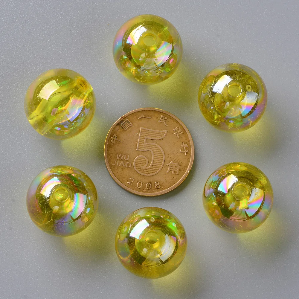 PandaHall 220 Stück AB-beschichtete transparente Acryl-Rundperlen, 16mm Mehrfarbige Schillernde Oberfläche für DIY Armband Schmuck Basteln – Detail 39
