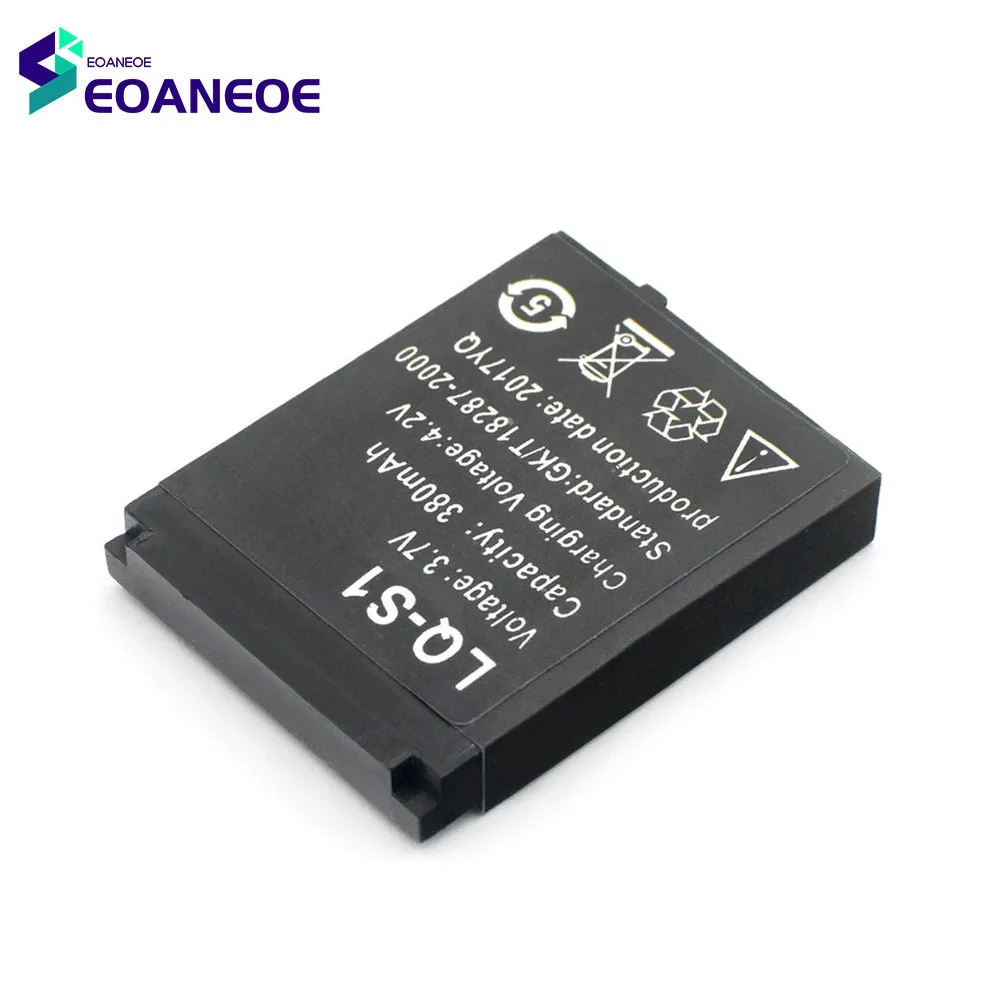 بطارية ليثيوم قابلة للشحن للساعة الذكية ، خلية بطارية دائمة ، العلامة التجارية الجديدة ، 3.7 فولت ، 380mAh ، LQ-S1 ، QW09 ، DZ09 ، W8