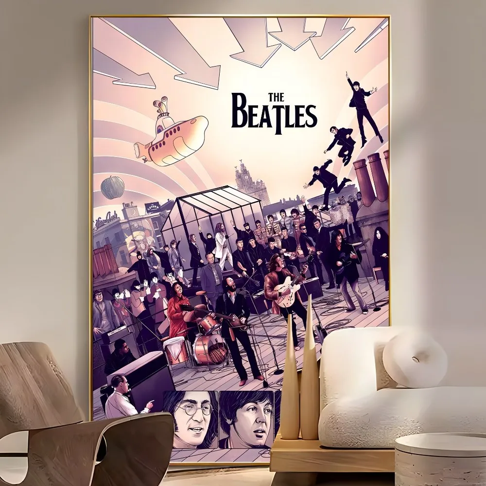 Cartoon Y Yellow Submarine T The Beatles Classic Vintage Posters Decoracion Painting Wall Art  Kraft Paper Kawaii Room Decor