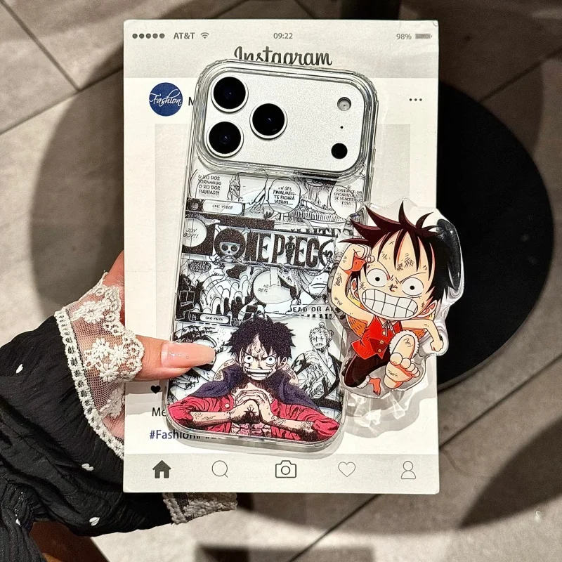 3D Anime Luffy Chopper Een Stuk Magsafe Draadloze Lading Case Voor iPhone 12 13 14 15 16 17 Pro Max Plus Zoro Sanji Magnetische Stand