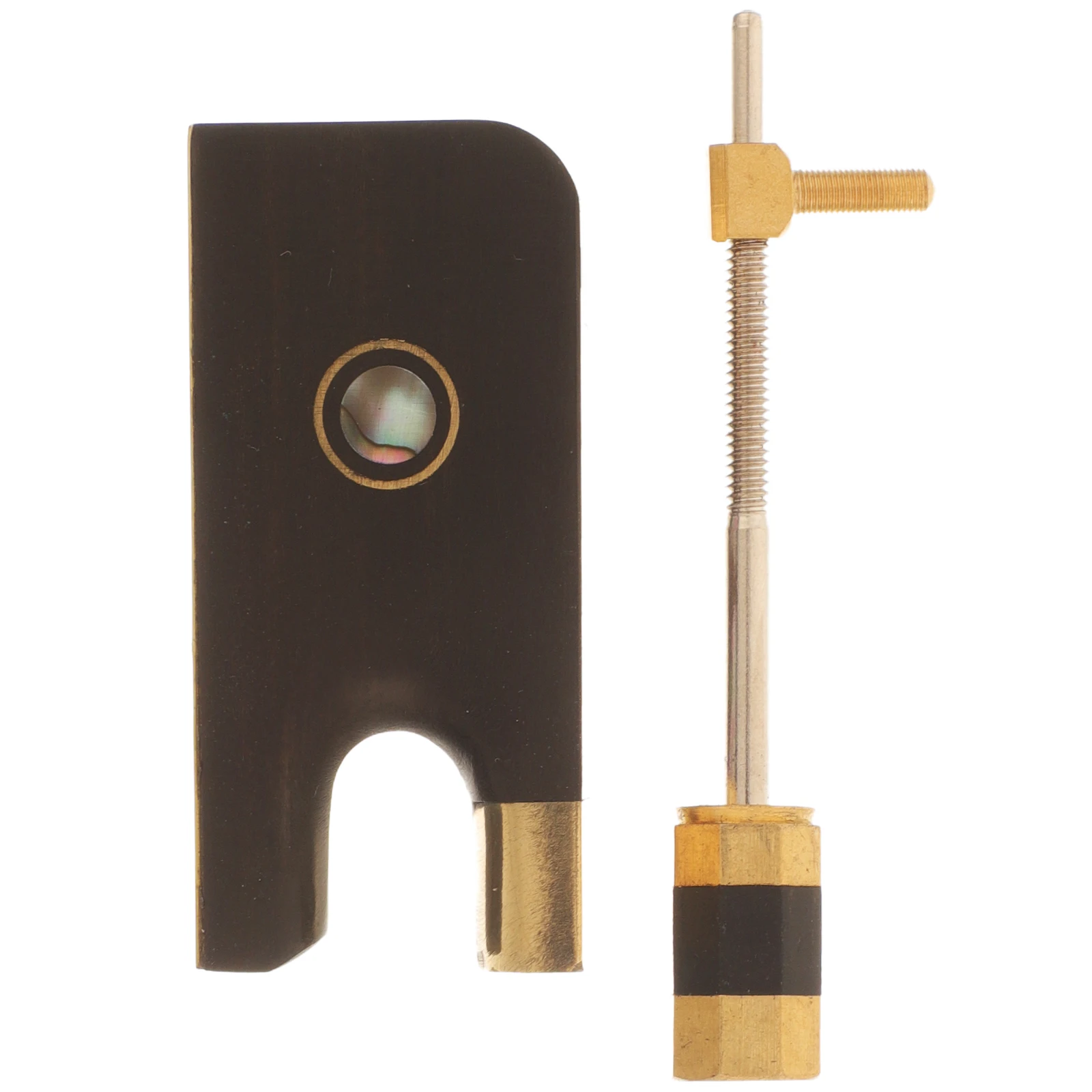 

Ebony Bow Frog Golden Screw Practical Replacement Part for Violin Accessories Durable Use Comfort Sound Professional Violin