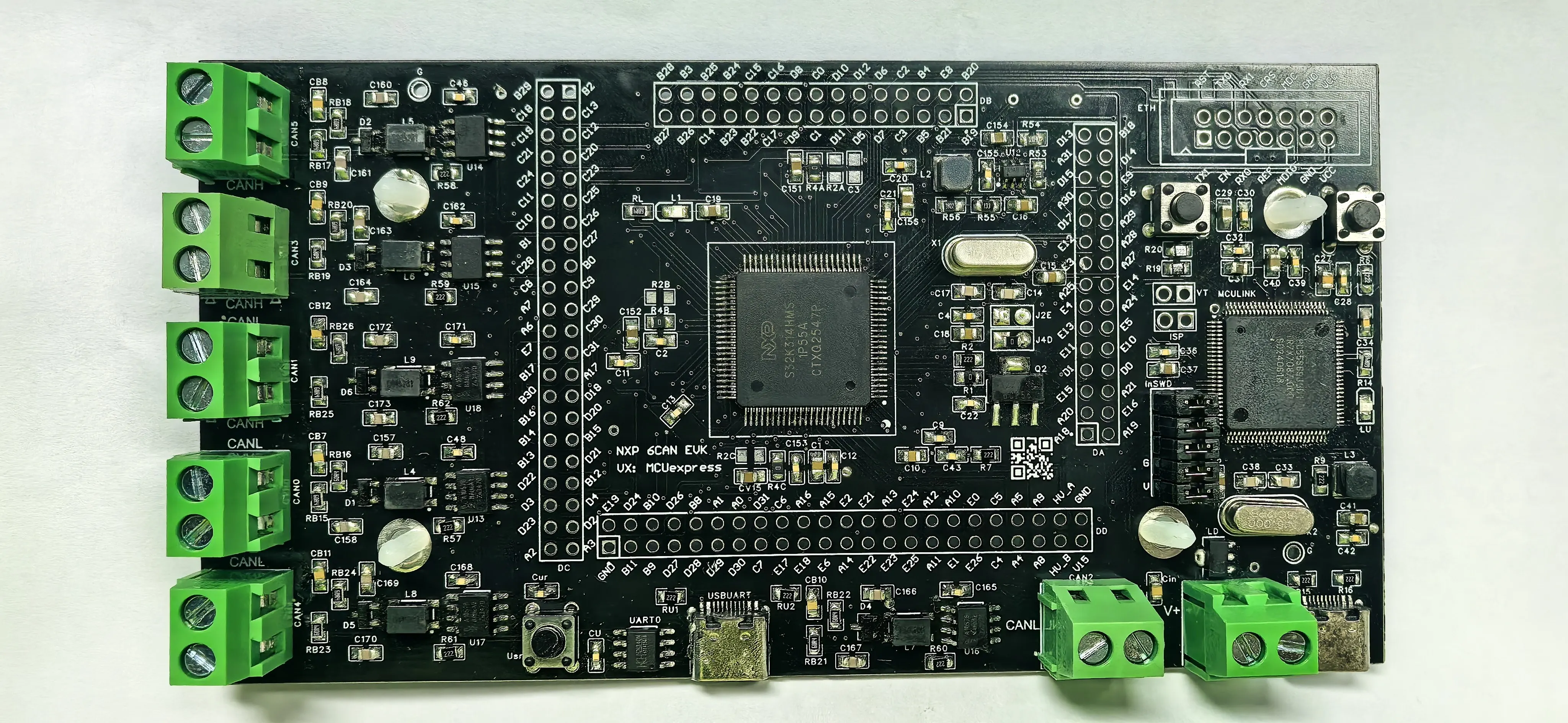 S32K314/MCXE31B Motherboard,GPIO Led Out (including 6 CANFD and Uart Channels, On-board Jlink)