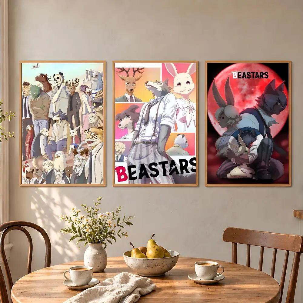 Anime BEASTARS Legoshi Haru Louis Wolf Poster Aesthetic Wall Art Poster HD Waterproof PP Self Adhesive Bedroom Dorm Room Decor