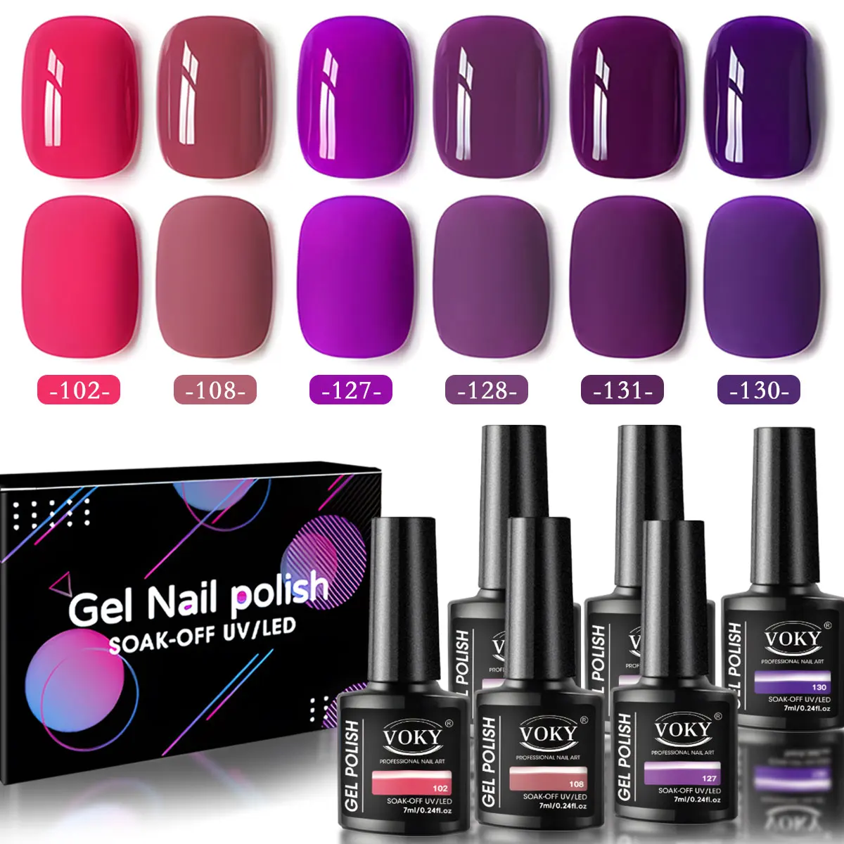 مجموعة طلاء أظافر مائية سريعة الجفاف مكونة من 6 قطع - جودة صالون الشعر - مناسبة للأظافر الحساسة وتصاميم فن الأظافر بنفسك. #2