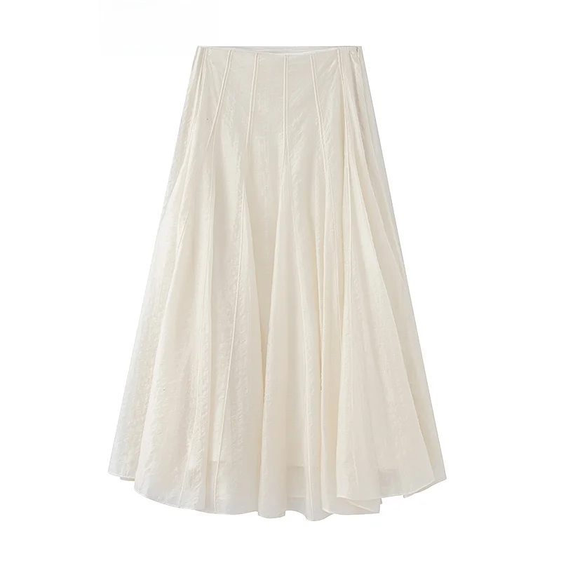 Summer A-Line Fish Tail Skirt Women Off-White
