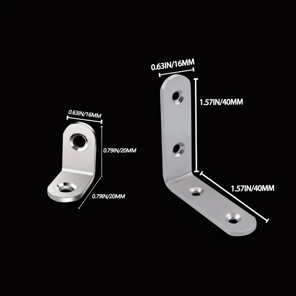 20pcs L-shaped thickened metal 90 degree right angle wall bracket, wooden shelf, hardware connector fixing corner fittings