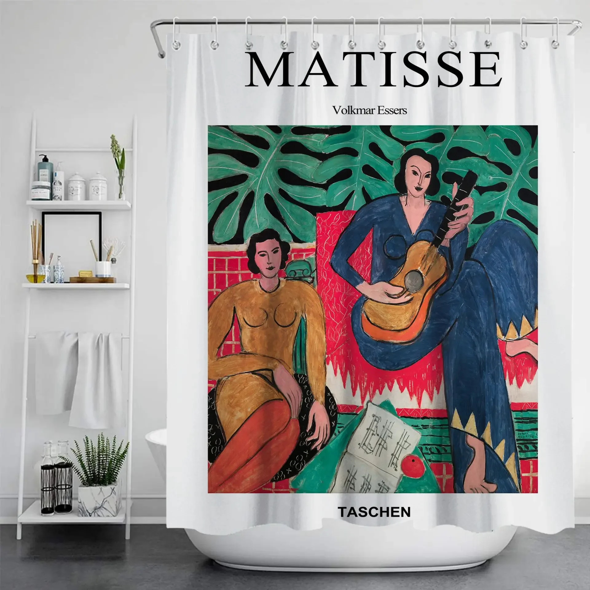 Morden Matisse Shower Curtain Waterproof Fabric Solid Color Bath Curtains For Bathroom Bathtub Large Wide Bathing Cover 12 Hooks