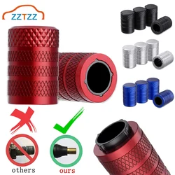 Knurled Tire Valve Stem Caps Aluminum with Plastic Liner Corrosion Resistant Tyre Wheel Nipple Caps for Cars and Motorcycles