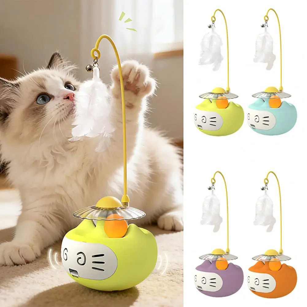 

Interactive Funny Cat Stick Toy with Feathers Bells Catnip Ball for Cats Anxiety Relief Kitten Playing Pet Accessories