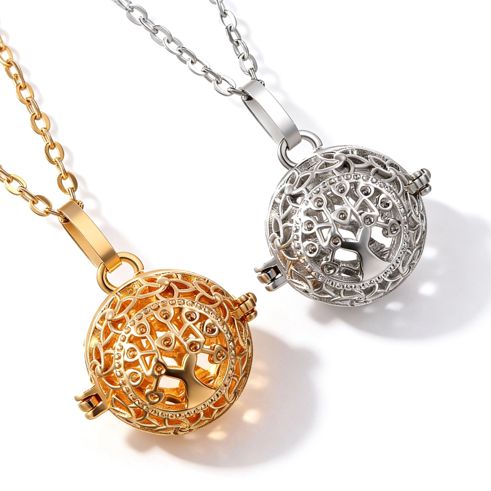 Mexican Bola Harmony Ball Necklace Pregnancy Tree of Life Cage Pendant Angel Caller Chime Locket Jewelry 2026 Women Mother Gift