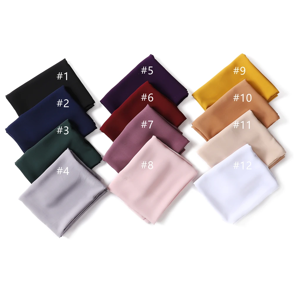 Thick style High Quality Texture Classic Chiffon Hijab Scarf Muslim Women Solid Color Head Wraps Ladies Big Size Headscarf Shawl