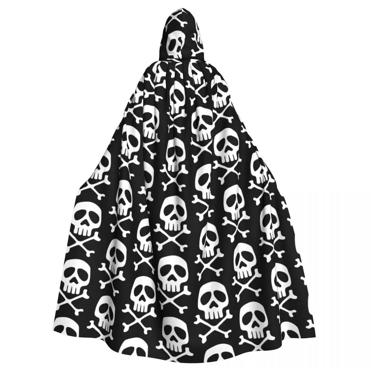 Captain Harlock Skull Hooded Cloak Halloween Party Cosplay Woman Men Adult Long Witchcraft Robe Hood