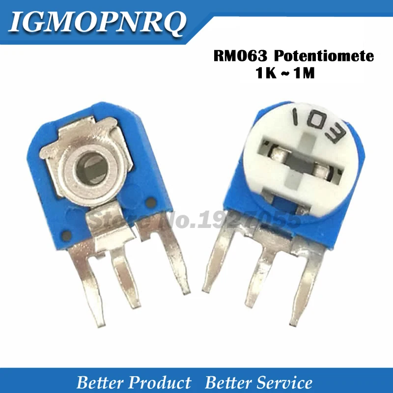 20pcs RM063 RM-063 100 200 500 1K 2K 5K 10K 20K 50K 100K 200K 500K 1M ohm Trimpot Trimmer Potentiometer variable resistor