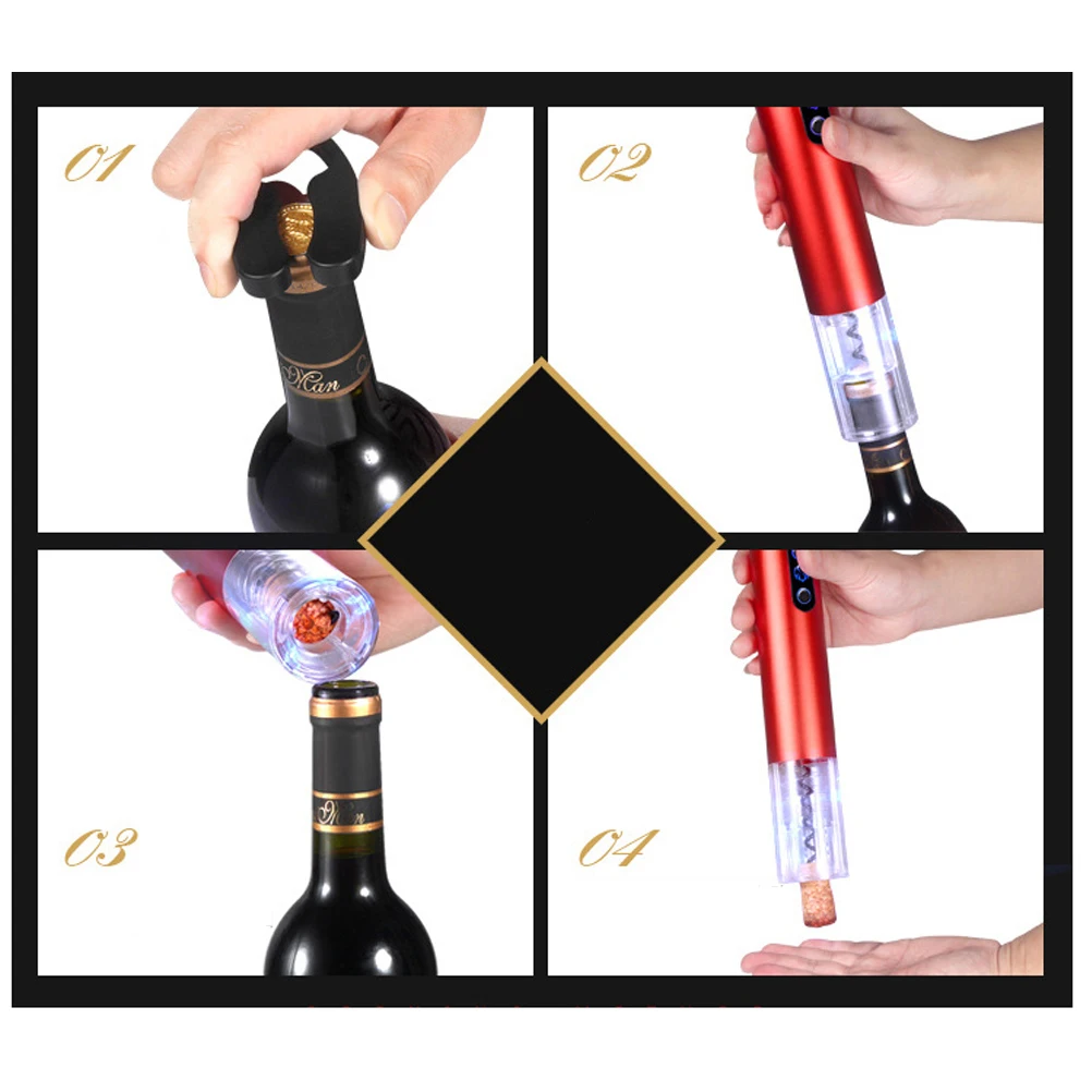 

Electric Opener Corkscrew Bottle Automatic Opener Comfortable Handle Foil Included Quiet Operation for Lovers