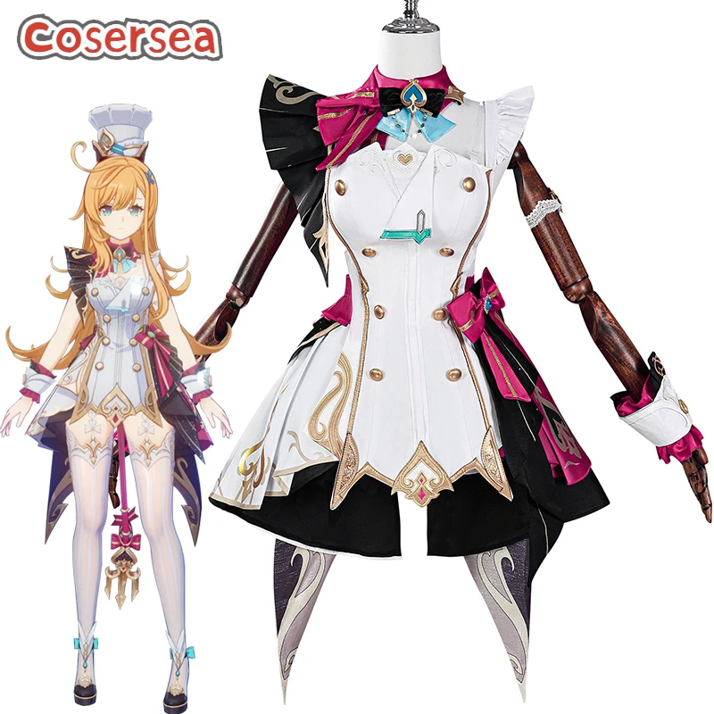 

Cosersea Escoffier Cosplay Costume Game Genshin Impact Escoffier Role Play Halloween Women Dress Uniform Party Outfit Fullset