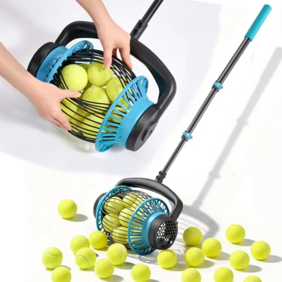 Rodillo Recolector de Pelotas de Tenis Portátil para Uso en Canchas, Poliéster Duradero con Color Amarillo Brillante, Diseño Anti-Doblez para un Rodado Rápido