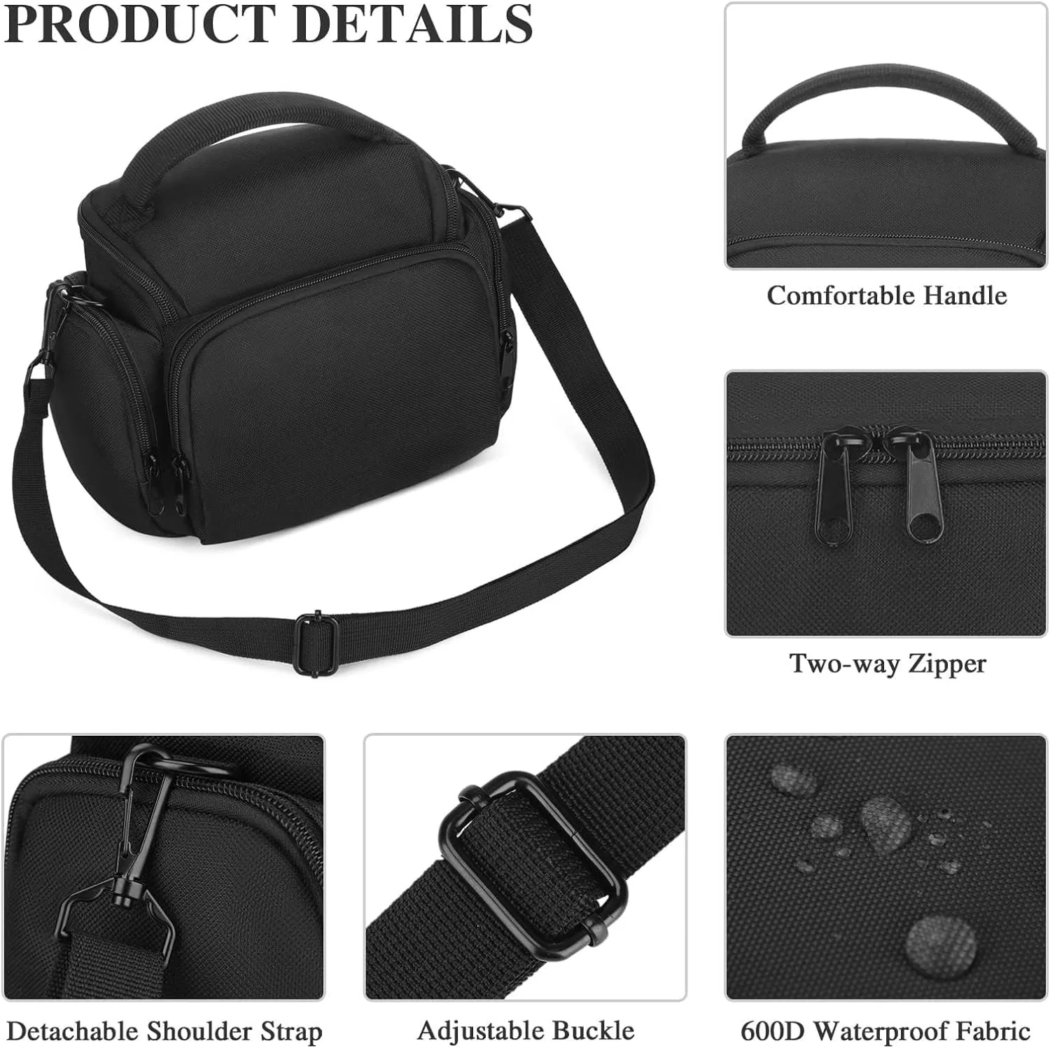 DSLR Camera Bags Professional Camera Sling Shoulder Bags for Nikon Canon Sony Lens Handbags for Outdoor Photography Travel