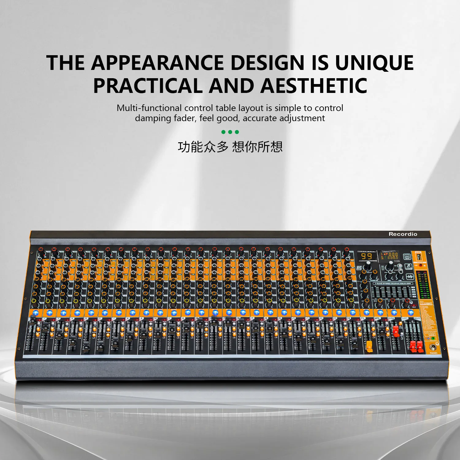 Микшерная консоль GAX-MV12 профессиональный звуковой микшер 12 каналов с 99 эффектами реверберации