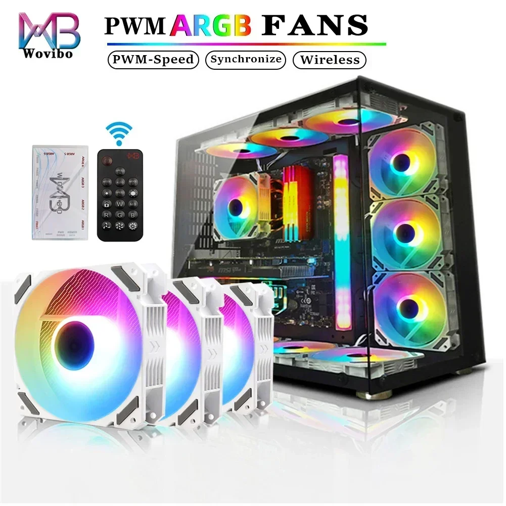 120mm RGB ARGB Fan Ventilador White Ventilateur PWM 4PIN 5V 3PIN  Fans For CPU Cooler Water Cooling Computer Chassis