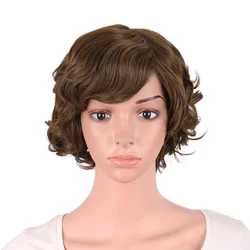 12 Inch/30cm Special Elderly Short Curly Fashion Wigs Brown Black