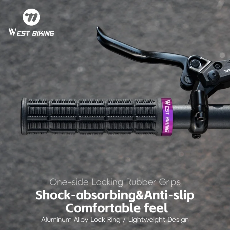 

WEST BIKING Mountain Bike Grips TPR Rubber Anti-slip Bicycle Handlebar Cover Shockproof Cycling Grips A Pair Universal 22.2mm