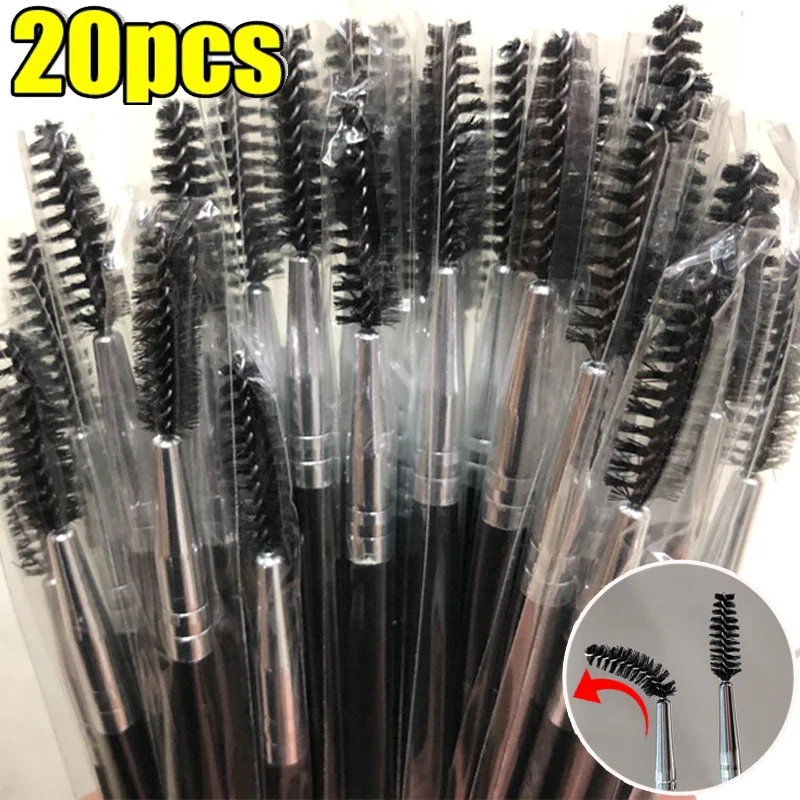 

20PCS Bendable Eyebrow Comb Brushes Professional Soft Eyelash Contouring Eyeliner Makeup Brushes Eyes Blending Cosmetics Tools