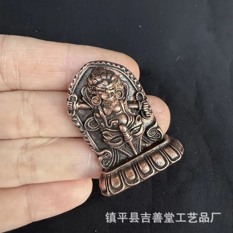 Tibetan Vajra Buddha Copper Pendant Vintage Copper Carving Buddha Amulet Ornament Waist Pendant Bracelet Necklace Accessory