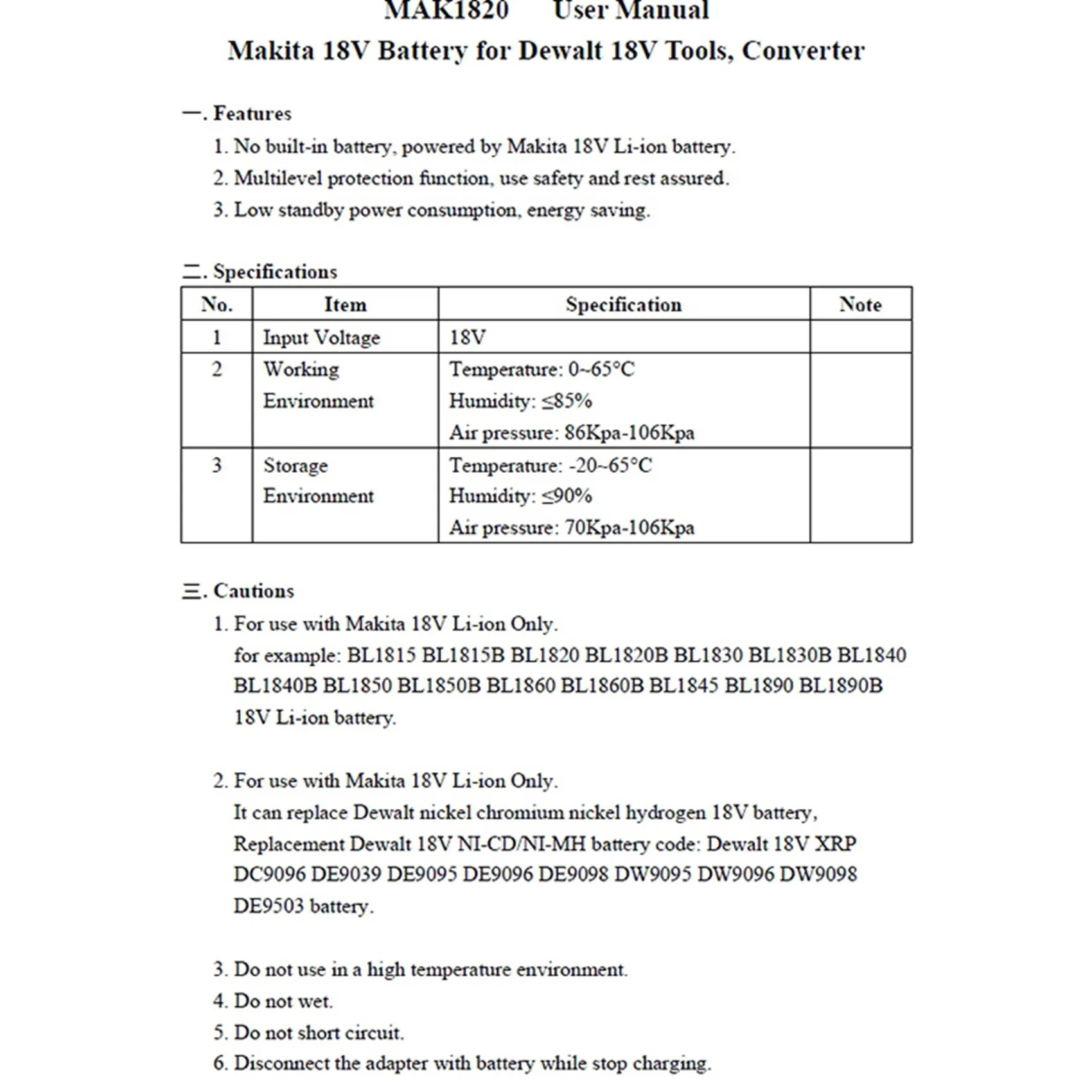 ABGE-2X MAK1820 Adapter Converter For 18V Li- Battery BL1830 BL1860 For DC9096 Ni-Cd Ni-Mh Battery Tools