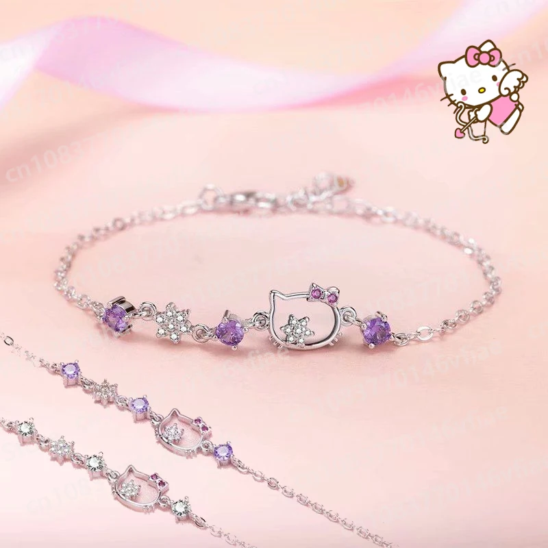 

Hot Anime Sanrio HelloKittys Series Exquisite Bracelet for Female Bestie Holiday Gifts Couple Bracelet Daily Jewelry Decoration