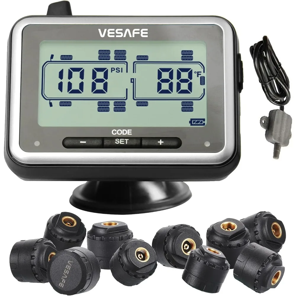 

TPMS, Wireless Tire Pressure Monitoring System for RV, Trailer, Coach, Motor Home, Fifth Wheel, Including a Signal Booster