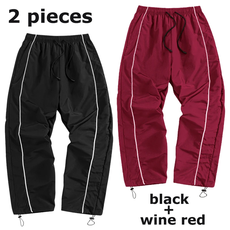 Trendige, sportliche Herrenhose mit Linien, Fitnessstudio, Workout, Laufhose mit Seitentaschen, sportliche, schnell trocknende, atmungsaktive Jogginghose