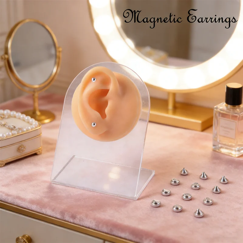 

2026 NEW Non Piercing Magnetic Body Jewelry 12pcs, Fake Earrings & Nose Rings for Tragus, Cartilage & Lip, Pain-Free Alternative