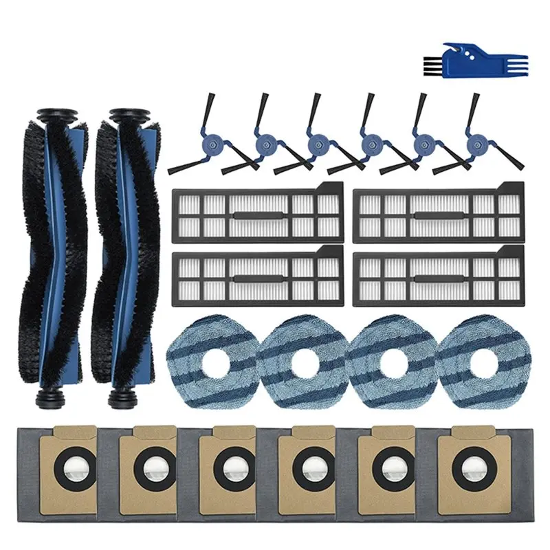 

Запасные части AT59 для робота-пылесоса Eufy X10 Pro Omni — основная и боковые щетки, насадка для мытья полов, HEPA-фильтр, мешок для сбора пыли, аксессуары