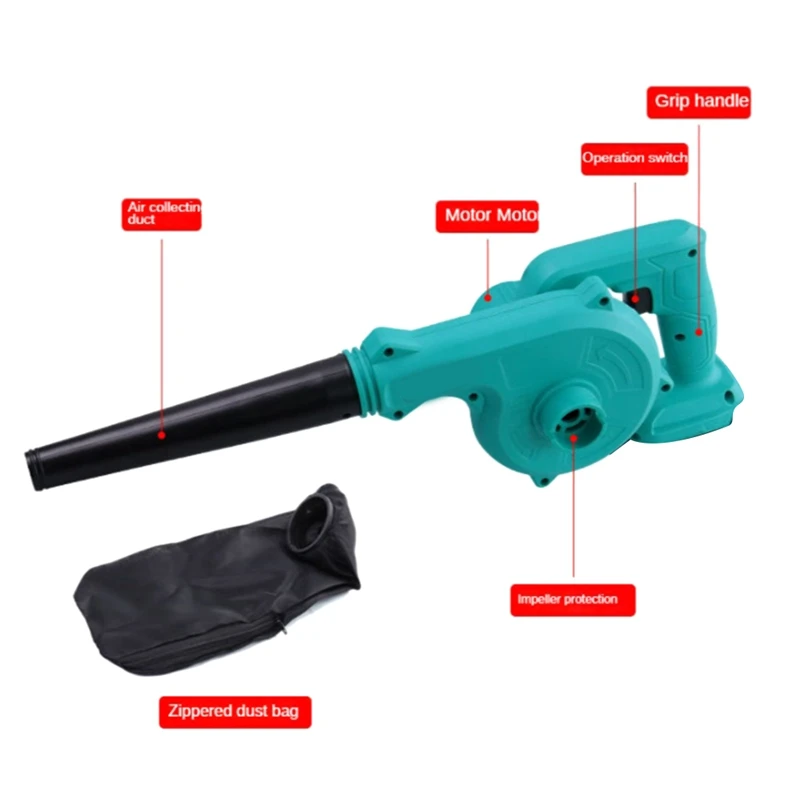 1000W Handheld Electric Air Blower Cordless Leaf Computer Dust Collector Rechargeable Power Tool For Makita 48V Battery