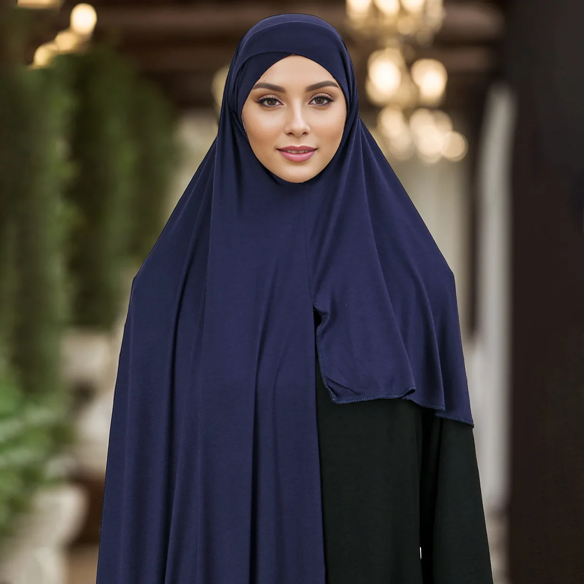 جيرسي عمامة الحجاب الفوري حلقة مزدوجة النساء المسلمات الصلاة حك الحجاب التفاف وشاح Musulman فام عقال Turbante غطاء