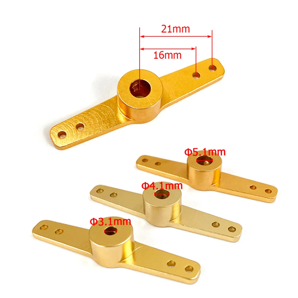 1pcs 3.1MM 4.1MM 5.1MM Aluminum Alloy Double Steering Tiller Arms For RC Model Car Boat RC Model Vehicle Parts Accessories